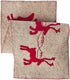 Handmade Gray Hand Felted Wool Christmas Table Runner - Reindeer and Sleigh - 16"x44" - ARCADIA HOME